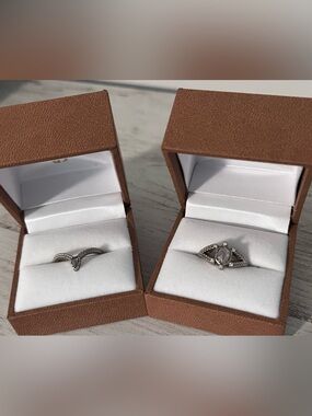 Swank Metalsmithing Natural Diamond Wedding Set